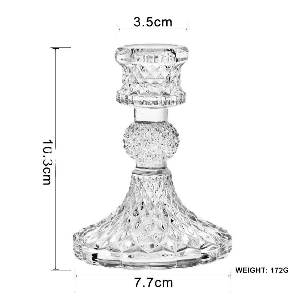 Castiçal de Vidro Transparente Canelado para Aromaterapia e Decoração de Fotografia