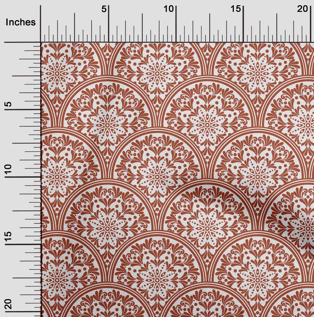 oneOone Cotton Flex Brown Fabric Floral Craft Projects Decor Fabric Printed By The Yard 40 Inch