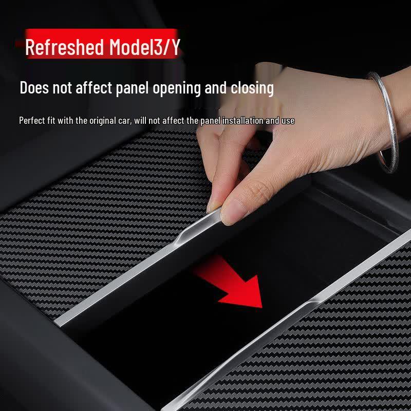 Carbon Fiber Texture Center Console Protective Film for Tesla Model 3/Y