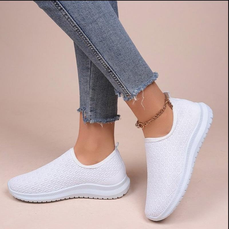 Flat Shoes Women's Hollow Breathable Mesh Casual Shoes Slip-on Walking Shoes Sneakers Summer Fashion Women's Sneakers 2024