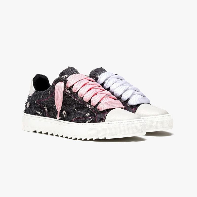 Thick Baseplate Shoes Men'S And Women'S Leather Color Matching Lace-Up Light Luxury Casual Shoes Versatile Trendy Sports Shoes