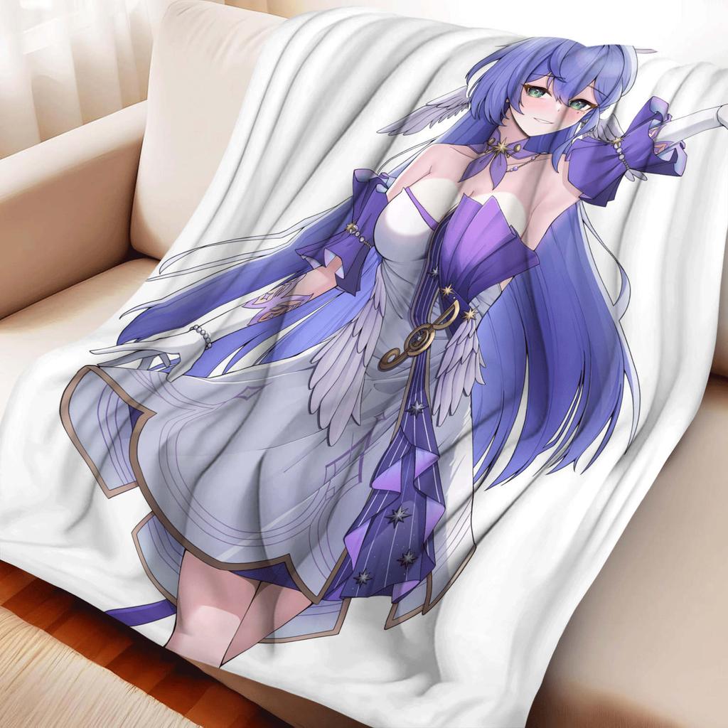 Cartoon Honkai Star Rail Robin Flannel Blanket Cover Warmth Soft Anime Blanket Multifunctional Decor Home Universal Blankets