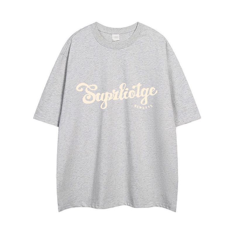 

Женская летняя футболка с коротким рукавом бордового цвета: Чистый хлопок, модный, свободный крой, размер плюс, утягивающий американский стиль. XXL [130-145 lbs] хизер серый