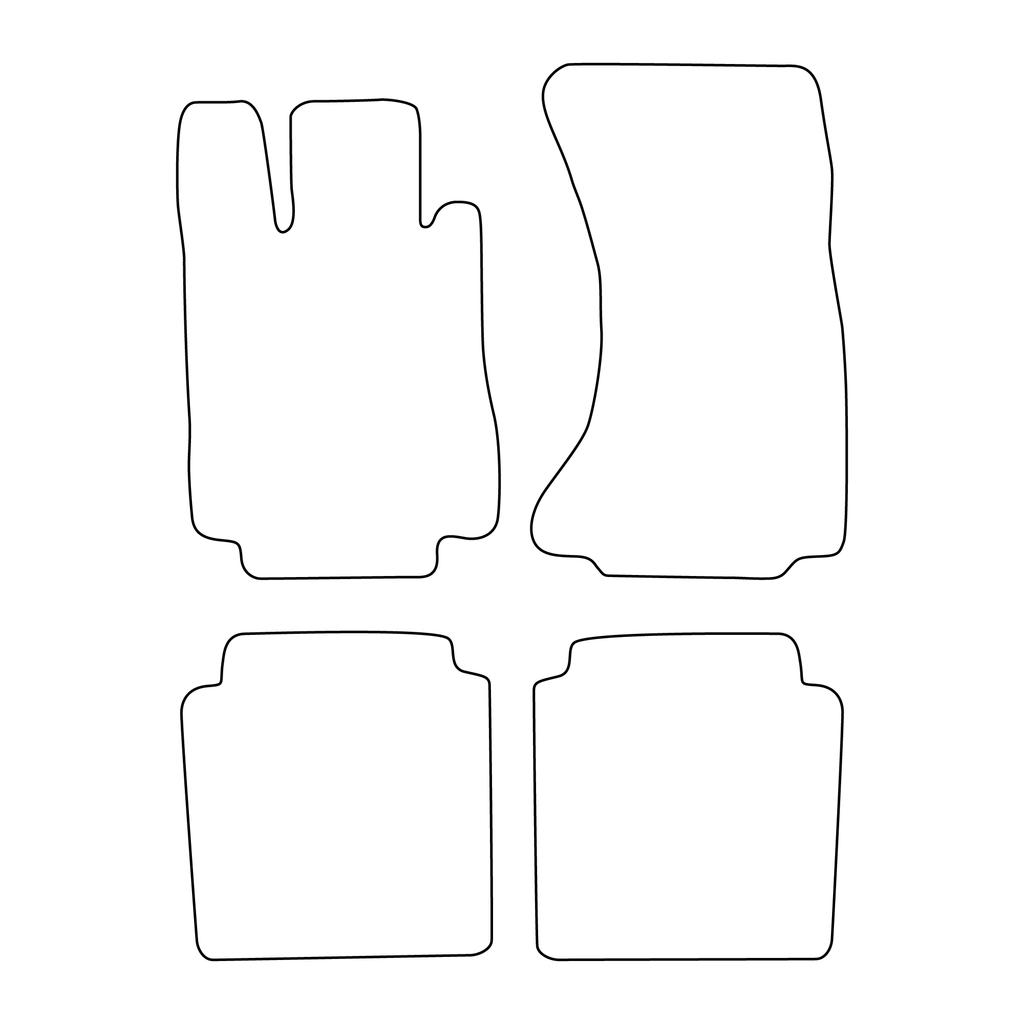 [BLM]ME036 red - Set of velour floor mats to fit Mercedes S-klass W220 Long 4-matic 1998-2005 - red trim