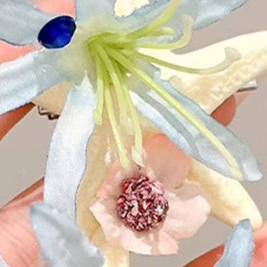 Hair Clip Blue Flowers Starfish Decoration Hair Pin Beach-themed Hair Barrette Tropical Hair Accessory Daily Wear