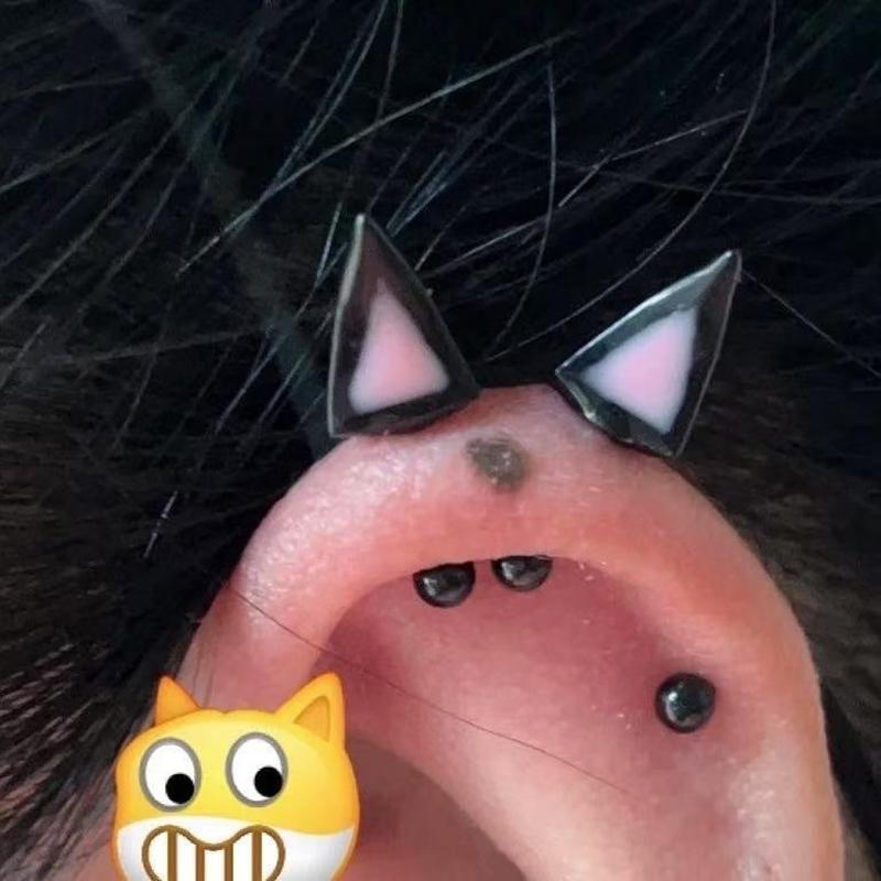 1Pair Exaggerated Personalized Kitten Ear Bone Nails For Women Girls Simple Cartoon Cute Earrings Jewelry Accessories Gifts
