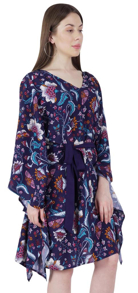Moomaya Turkish Maxi  Kaftan  For Women Short Casual Mini Beach Dress Swimsuit Cover