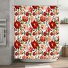 Bath Shower Curtain Flowers Waterproof White Red Pink Home Decor Indoor Bathroom Shower Room Decoration Wall Hanging