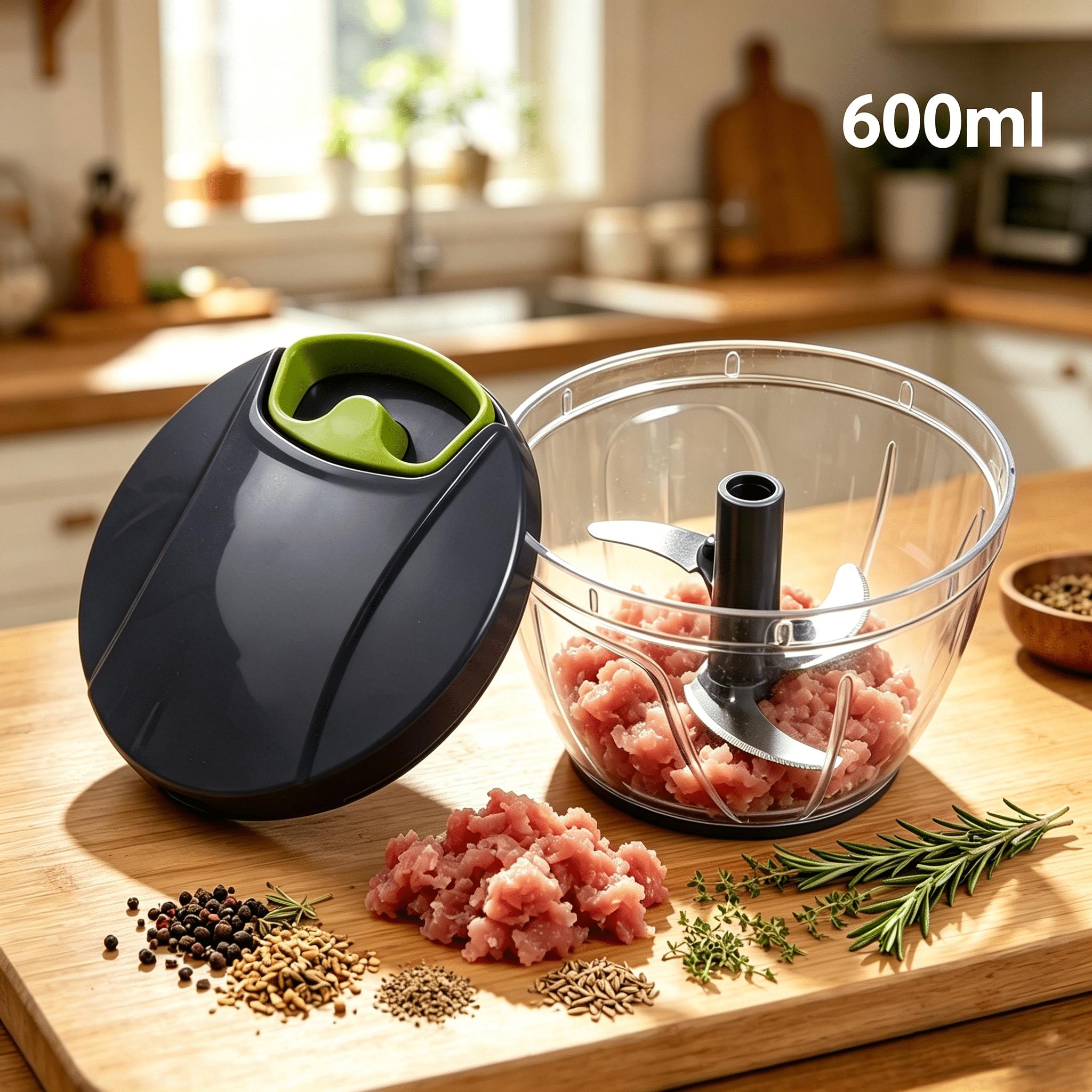 

600/1000ml Manual Food Chopper Hand Pull String Vegetable Cutter Onions Garlic Chopper Fruits Herbs Nuts Kitchen Food Processor