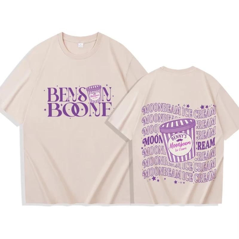 

Summer Benson Boone Moonlight Ice Cream Men s Cotton Printed T-shirt Tour Merch Pullover Oversize Top 3XL