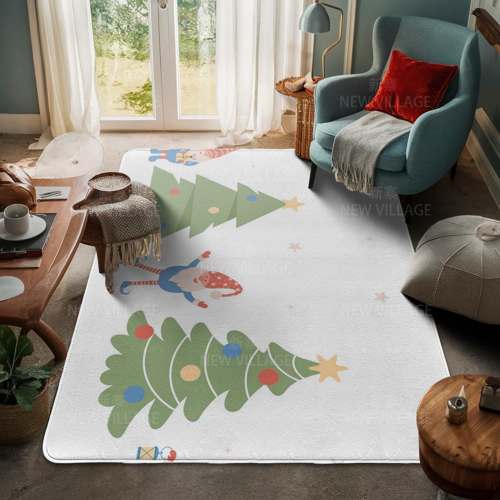 House Entrance Carpet Home Door Mat Living Room Bath Foot Bathroom Non-slip Water Absorption Rugs Bath Merry Christmas Winter
