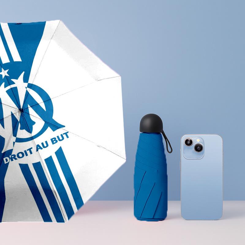 Olympique Lyonnais FC Mini 5 Fold Pocket Umbrella Compact Lightweight Anti UV Rain Sun Protection Umbrella Portable Travel Umbrella