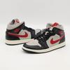 BQ6472-060 Nike WMNS Air Jordan 1 Mid Black Grey Gym Red