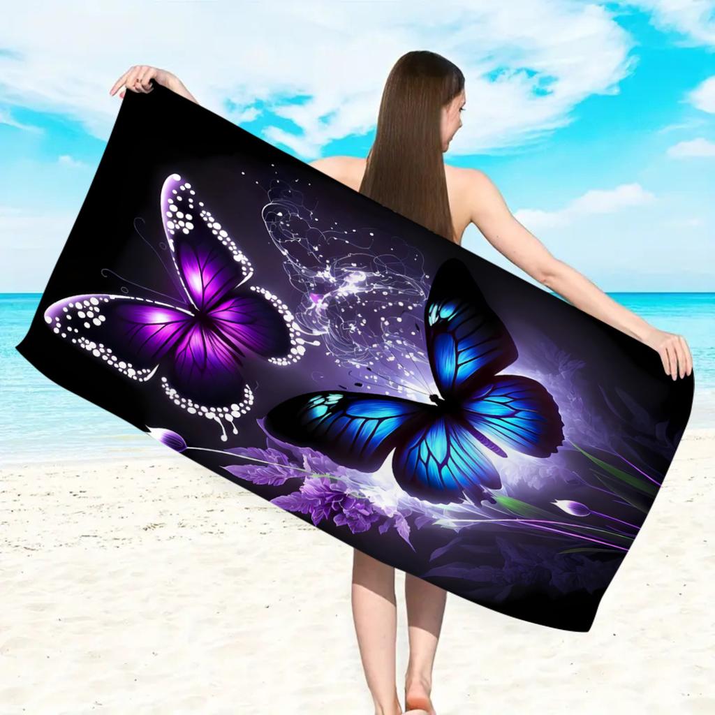 Cartoon Dinosaur Beach Towel Kids Microfiber Quick Dry Bath Towel Cute Animal Print for Beach Pool Travel