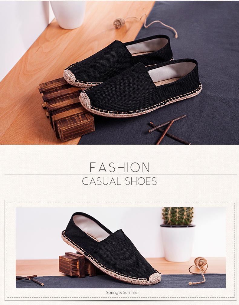 Scarpe da Uomo e da Donna in Tela e Lino Resistenti all'Usura: Scarpe da passeggio slip-on traspiranti, fatte a mano, casual