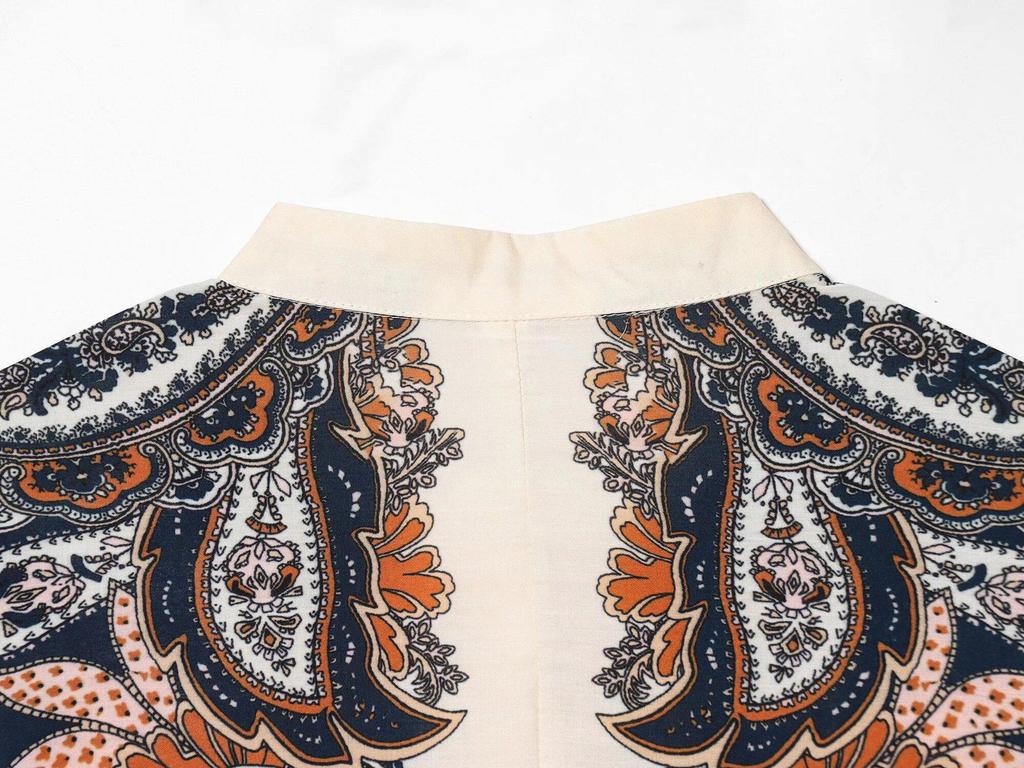 2026 Spring Women's Long-Sleeve Stand-Up Collar Layered Hem Dress 61546