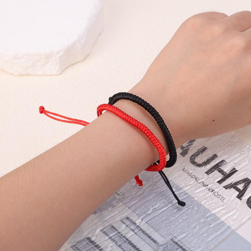 Red Thread Buddhist Bracelets Adjustable Size for Women Men Handmade Knot Amulet Red Rope Lucky Bracelet Charm Jewelry