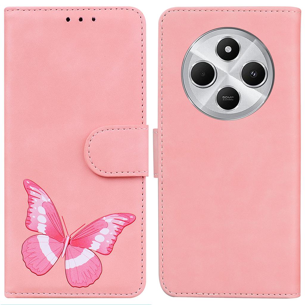 For Xiaomi Poco C75 4G/Redmi 14R 5G/14C 4G Stand Case PU Leather Phone Cover Butterfly Printed