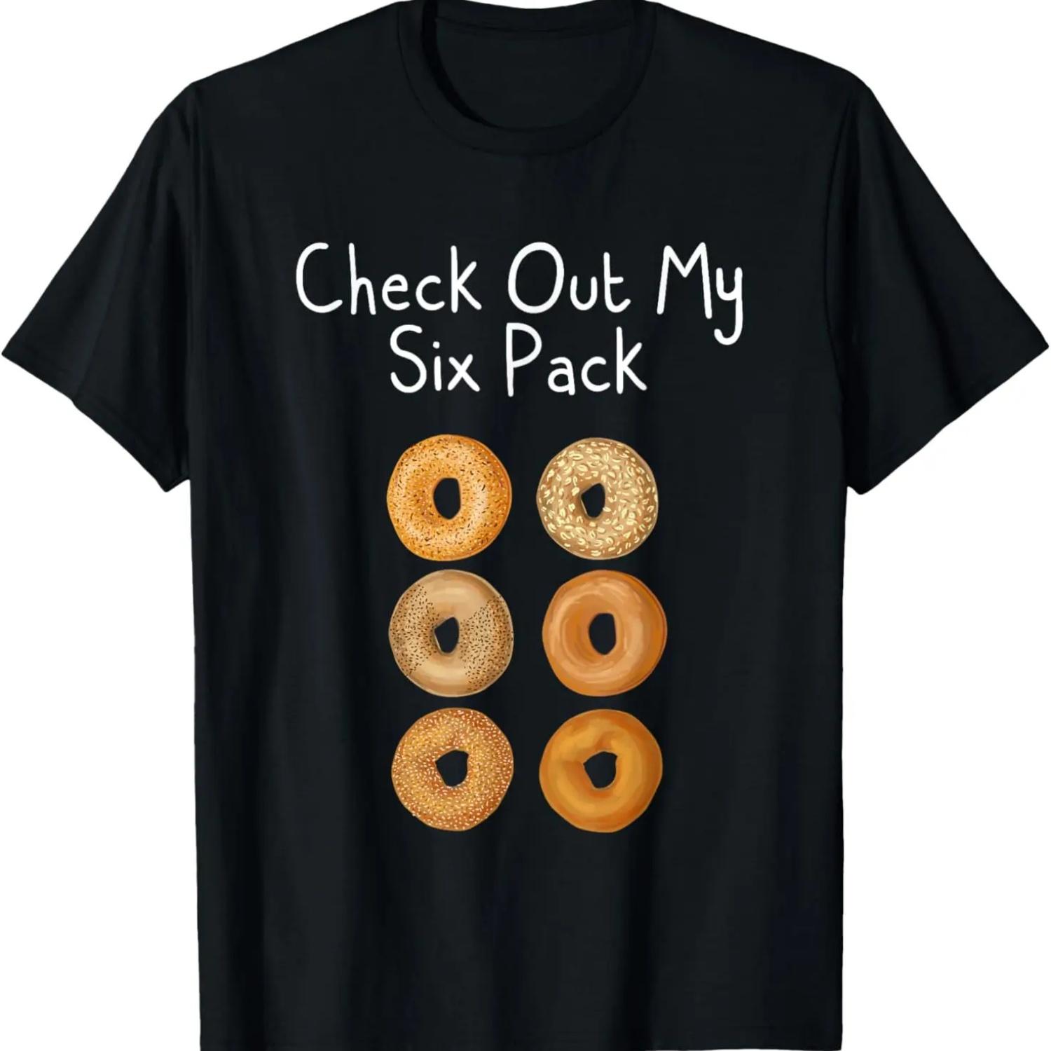 Bagel Lover Check Out My Six Pack Funny Gym Workout Shirt S