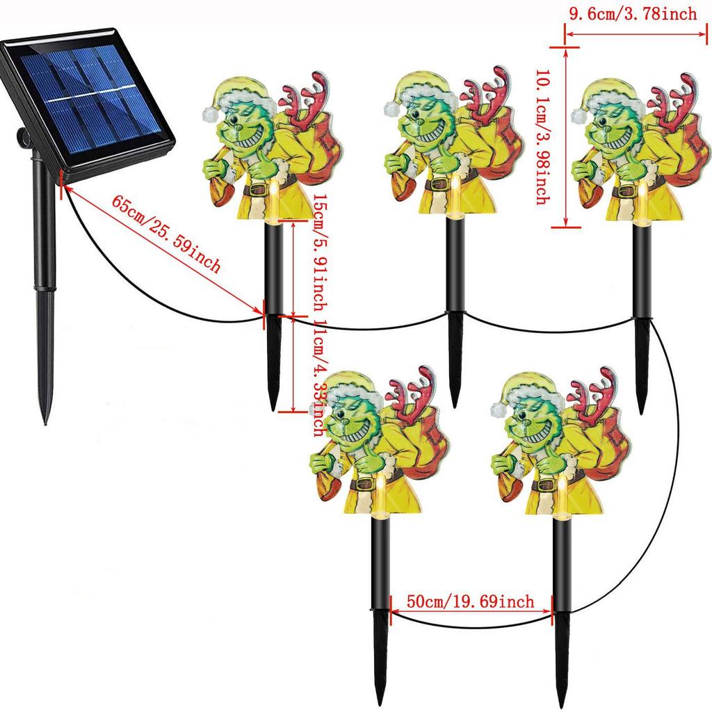 Solar Santa Claus LED Garden Stake Lights for Outdoor Lawn and Courtyard