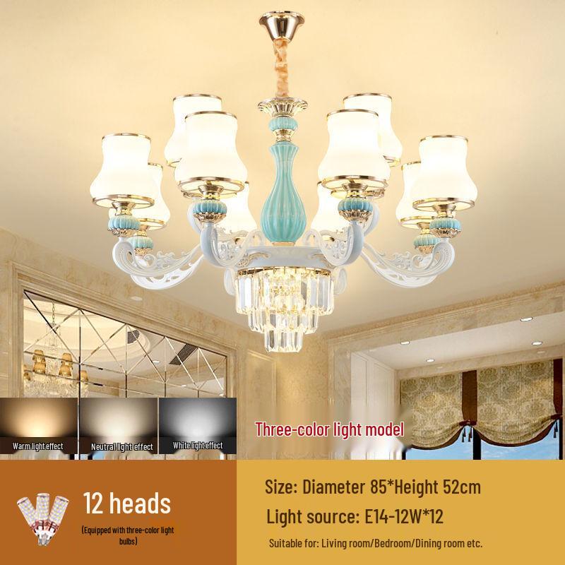 New 2024 European Crystal Chandelier for Living Room and Master Bedroom Luxury Lighting.