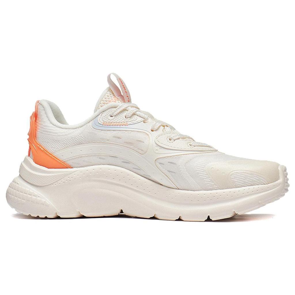 Li Ning Liuyun Abrasion Resistant Breathable Slip Resistant Low top Sports Casual Shoes Women's White Orange AGLT030-4