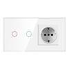 157 European Touch Switch & German Socket with Integrated Glass Panel for Homes
