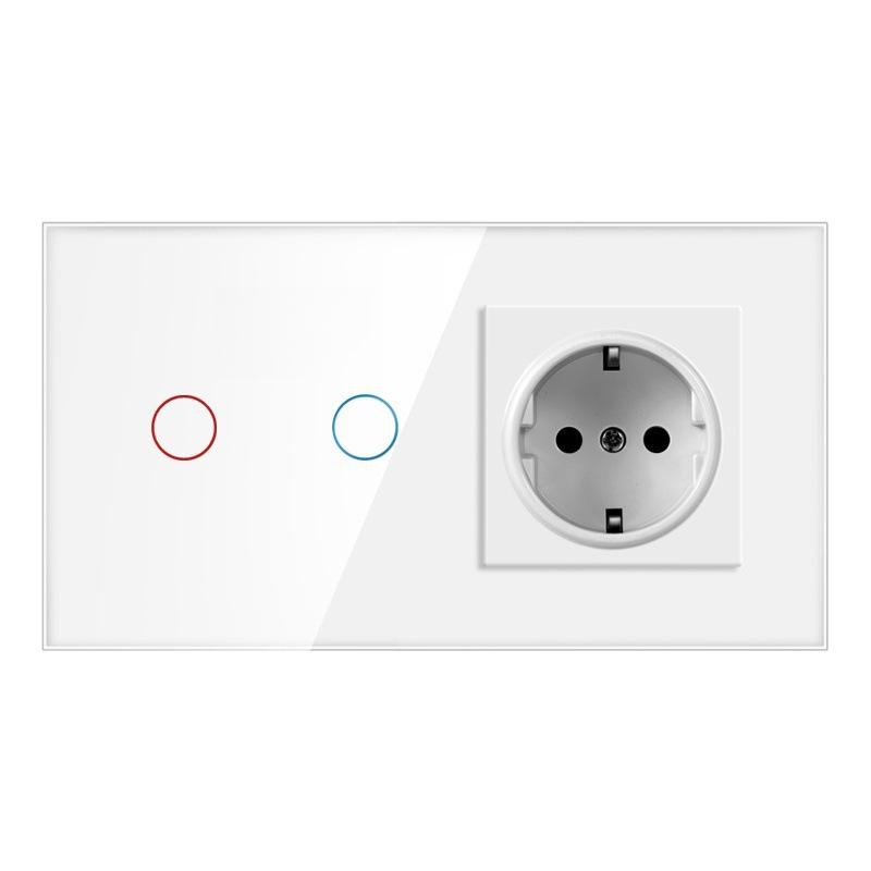 157 European Touch Switch & German Socket with Integrated Glass Panel for Homes