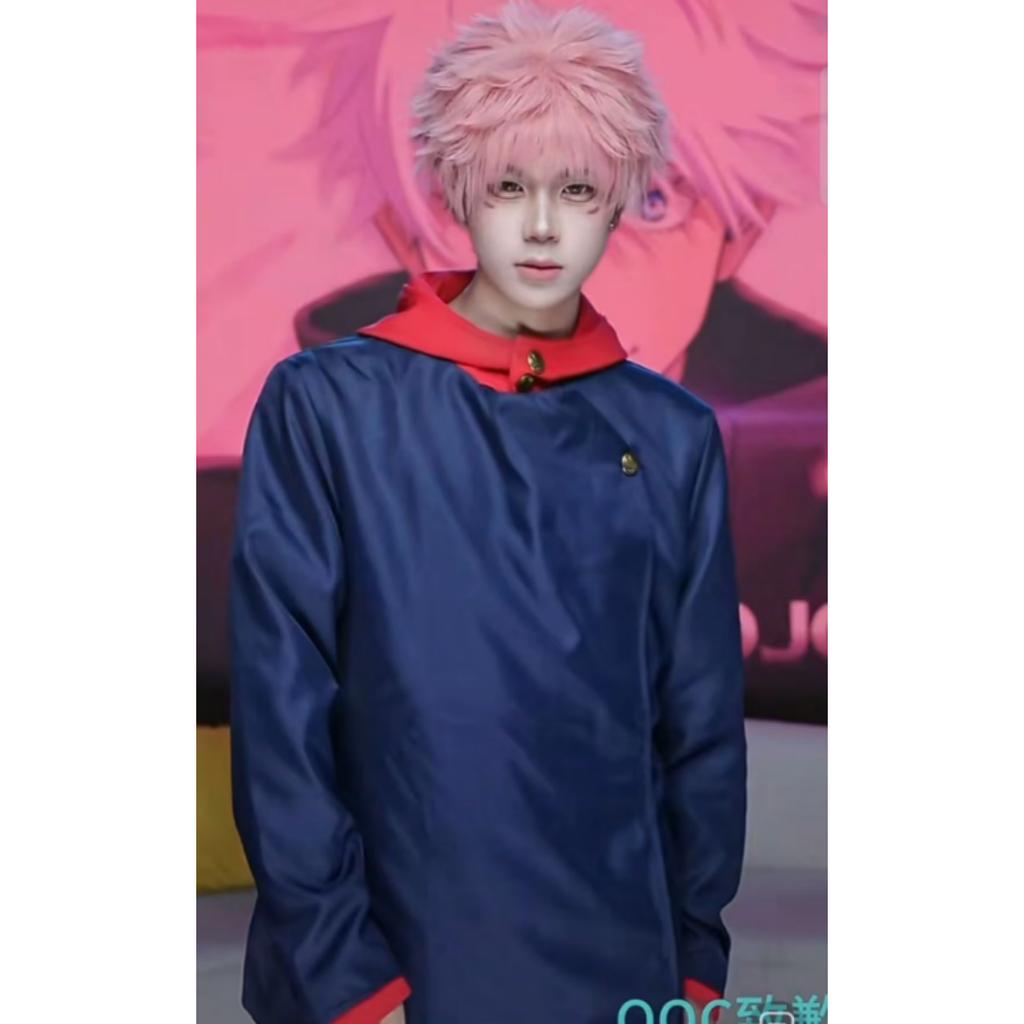 Anime Tokyo Itadori Yuji Cosplay Costume with Hooded Pants For Halloween Outfit School Carnival Uniform