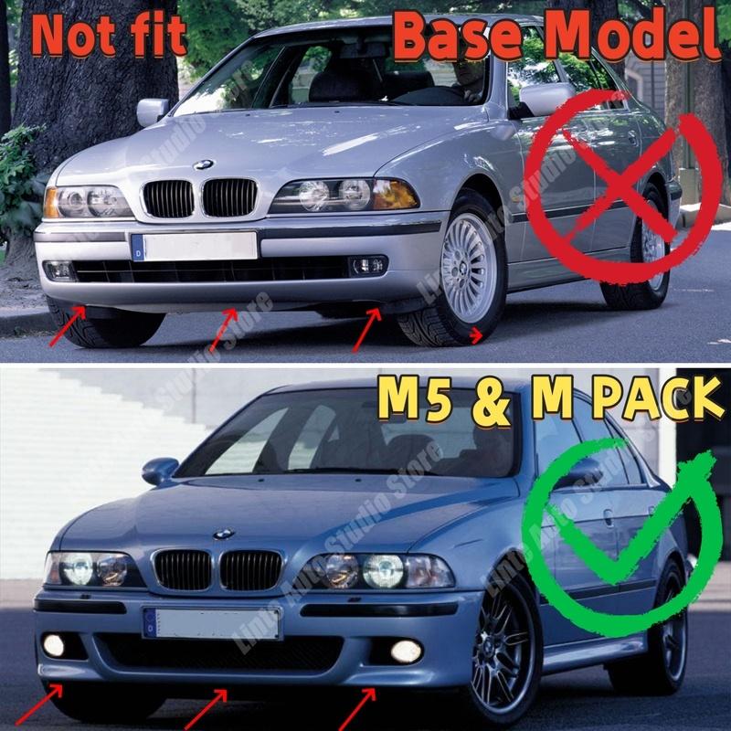 3pcs H Style Front Bumper Lip Spoiler for BMW E39 5 Series M5 M Pack 1996-2003 MP Bumpers Sedan Touring Wagon Gloss Painted