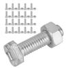 20 Set 22mm M6x22 Bolts and M6 Nut Aluminium Nuts & Bolts Set Tool Accessory for Greenhouse