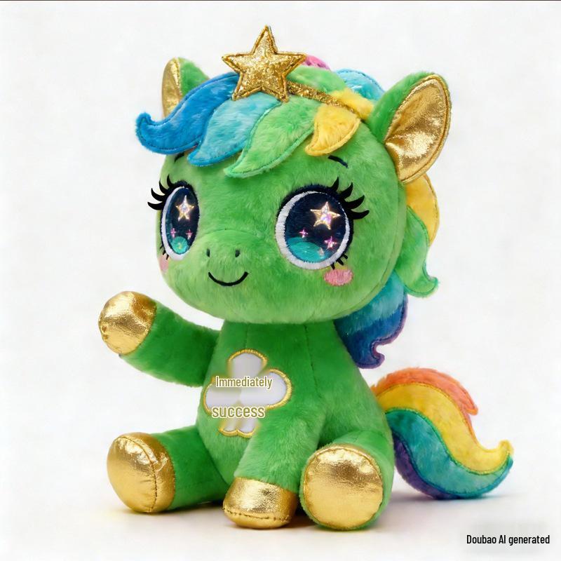 

Year of the Horse Plush: Sitting Dragon-Horse Spirit Doll with Logo - Cute Flying Horse Gift 25cm