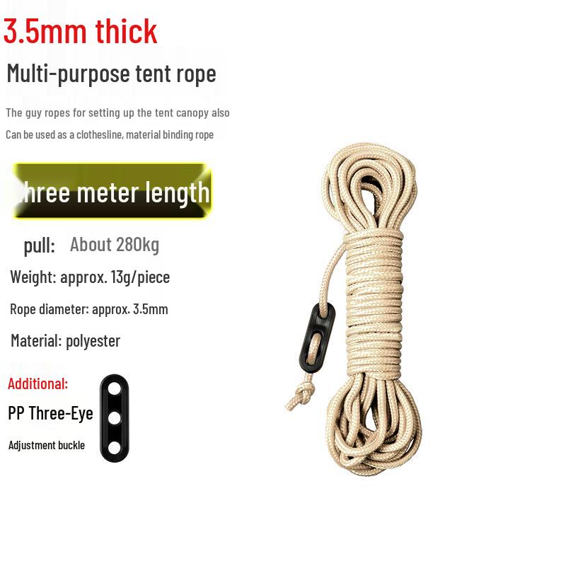 Reflective Wind Rope for Camping Tents - 4mm & 6mm Guy Rope
