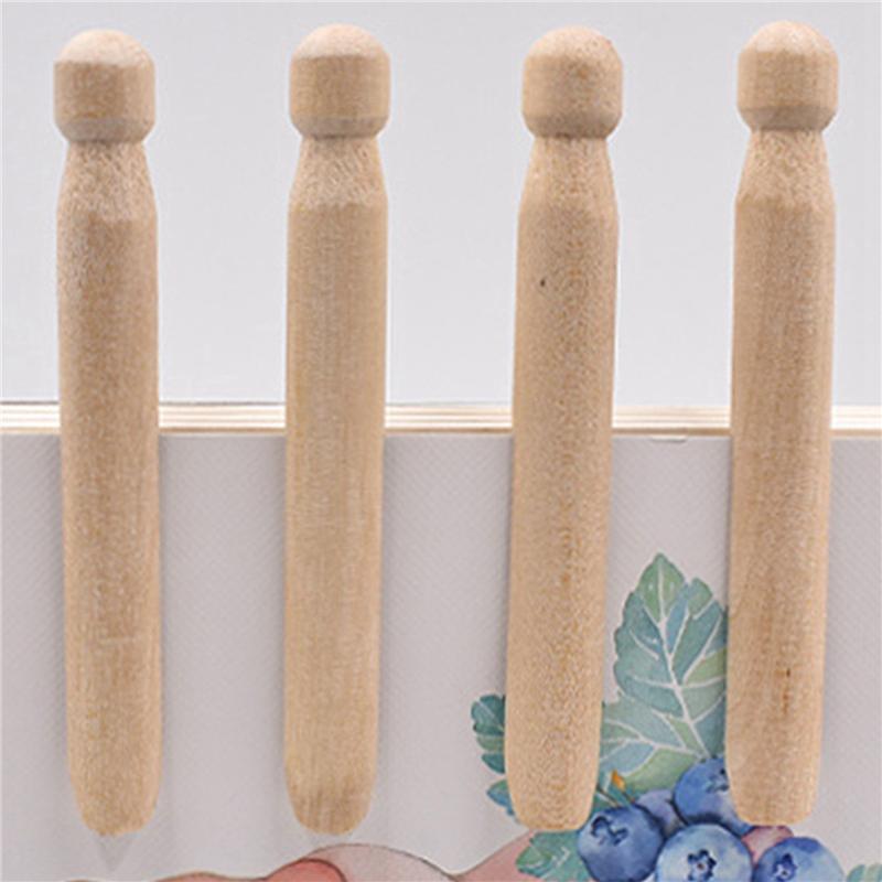 ABWR-Wood Clothes Pins Pegs Old School 150 Count Round Clothespins Weather Resistant Peg Dolls Traditional Peg