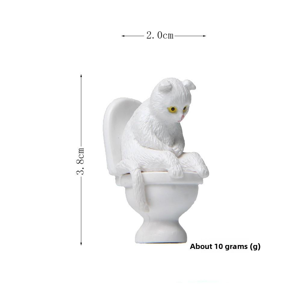 Sitting Closestool Cute Posture Cat Collectible Figures For Gift Decor Giving