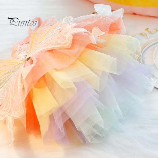 Pet Dress Elegant Summer Cat Princess Dress Charming Butterfly Decor Mesh Stitching Dog Dress for Daily Wear