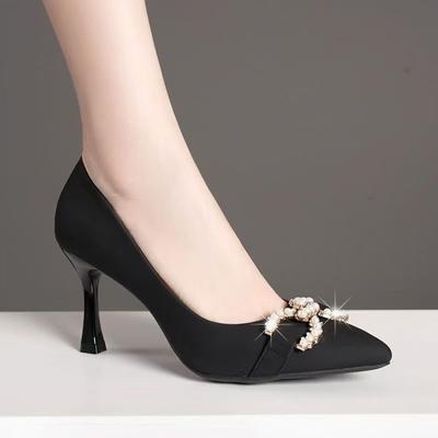 Nouveaux modèles ne fatiguent pas les pieds, talons hauts de travail professionnels, escarpins pointus passe-partout, élégantes chaussures simples à strass pour femmes