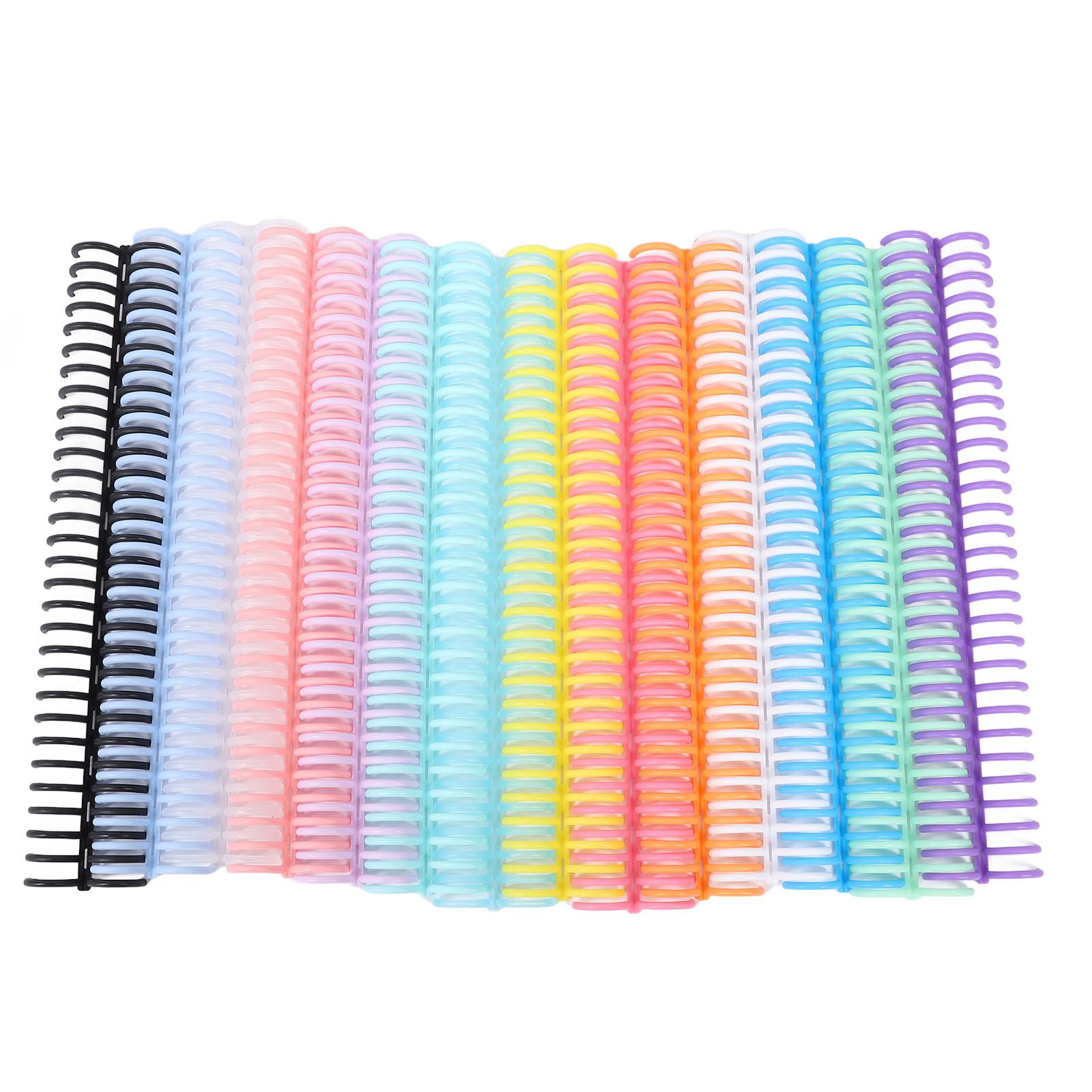

14Pcs 14 Colors Comb Binding Spines 150 Sheet Capacity 19mm X 30 Ring PP Plastic Binder Combs for Notebook Desk Calendar