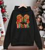 Merry Christmas And Bright Bow Printing Hoodies Men Hip Hop Fleece Streetwear Autumn Loose Pullover Pocket All-Match Clothing