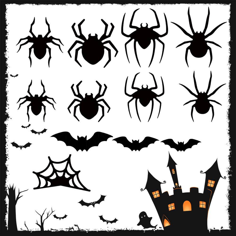 Halloween Glow Bat Spider Wall Stickers Black Realistic 3D Luminous Bat Wall Sticker for Home Wall Window Party Room Decoration