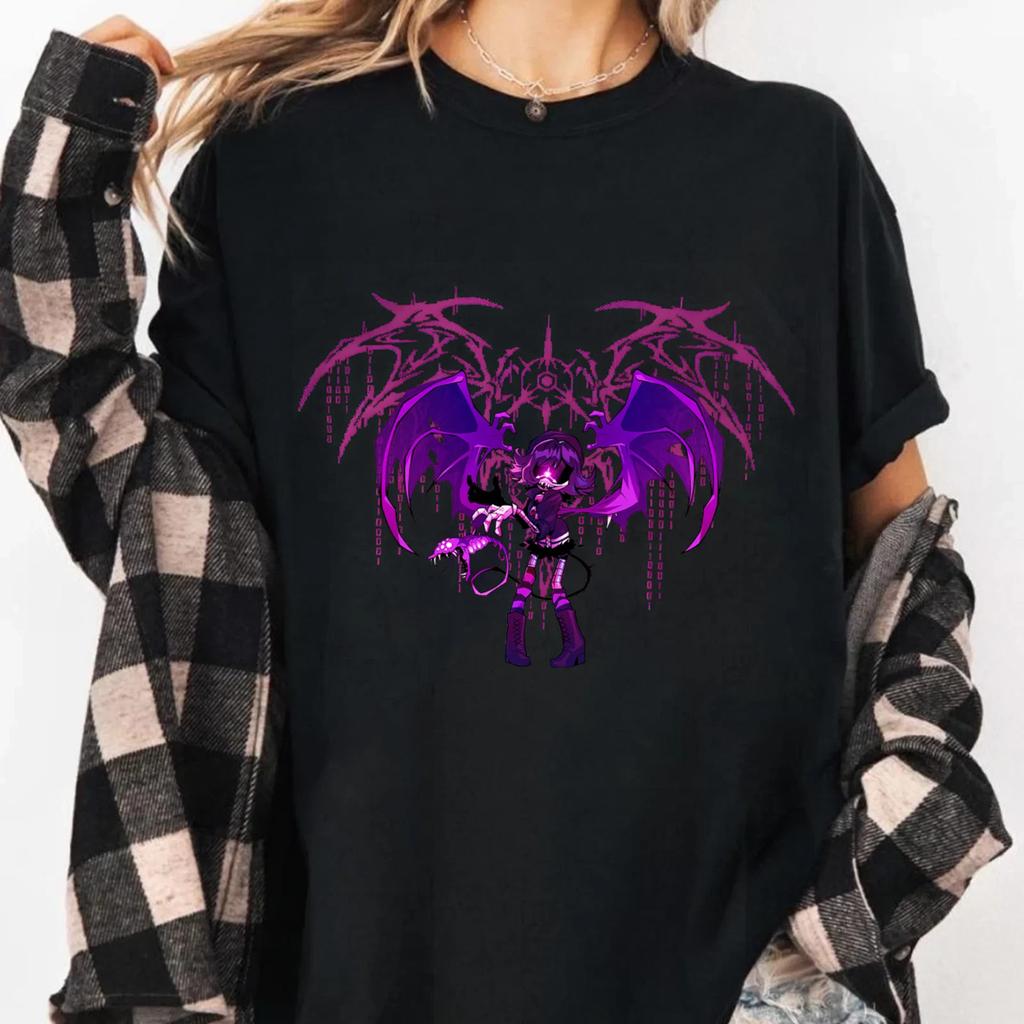 Murder Drones Solver Uzi Purple Wings Anime Graphic Unisex Tshirt