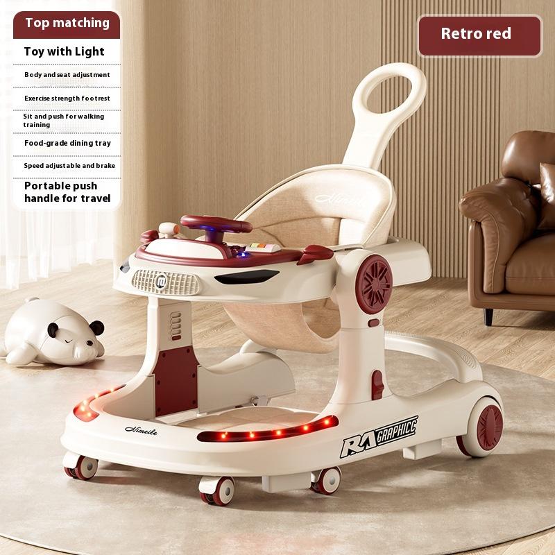 Baby Walker anti-O-legs Foldable Trolley Baby Multi-functional Three-in-one Walker