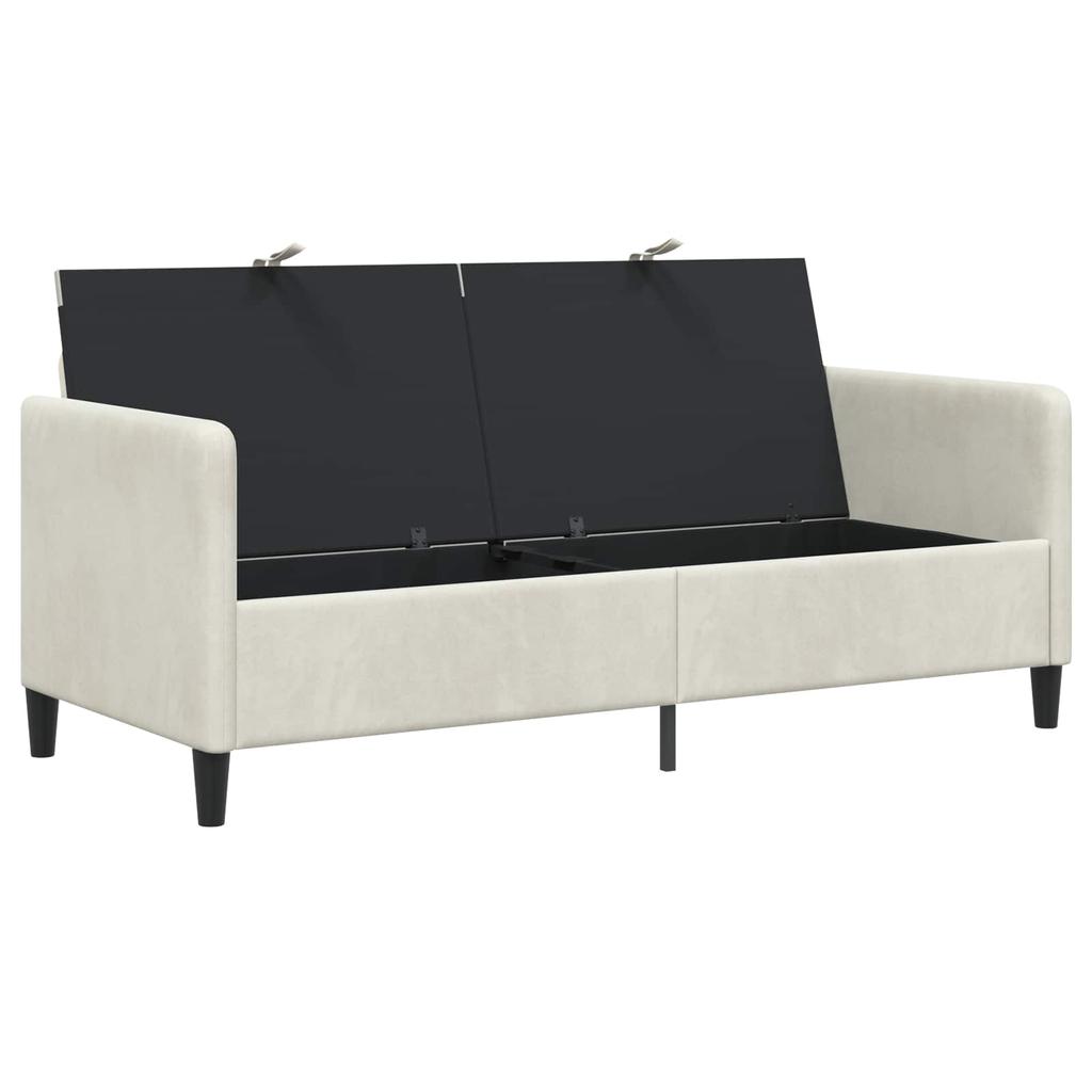 Cream Storage Sofa 172 X 78 X 87 Cm Polyester