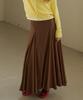 GREENBUTTER Flare Section Long Skirt (Brown)