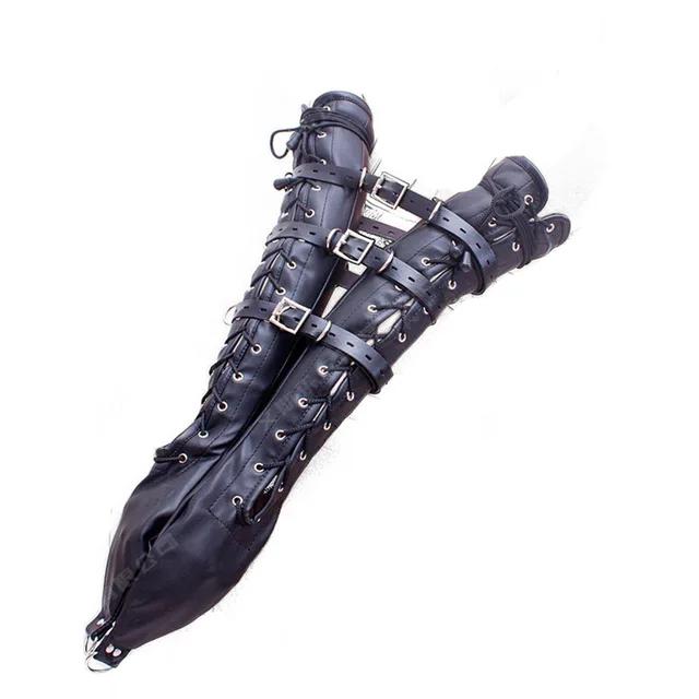 Bondage Armbinder Slave Roleplay Kit Armbinder Erotic Sex Toys PU Leather Arm Restraint Glove Straight Sleeve Adult
