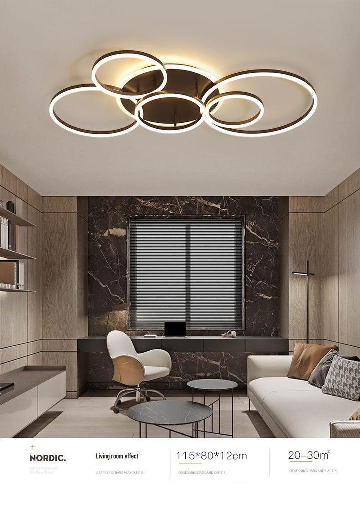 Modern Minimalist Gold Ring Ceiling Lamp for Living Room and Bedroom