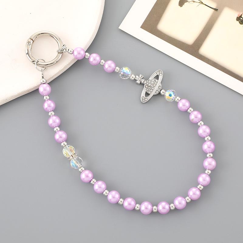 New Pearl Bow Beaded Pendant Phone Case Charm Wrist Strap Lanyard