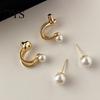 Wedding Earrings 1 Pair Women Stud Vintage High-end Royal Smooth Surface Imitation Pearl Bridal Female Jewelry Prom