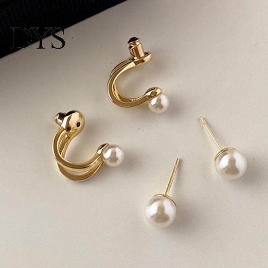 Wedding Earrings 1 Pair Women Stud Vintage High-end Royal Smooth Surface Imitation Pearl Bridal Female Jewelry Prom