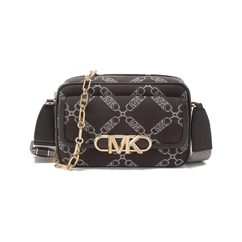

Michael Kors Parker Series Diamond Pattern Chain Jacquard Medium Chain Camera Bag Women crossbody bag Chocolate 32S3G7PC6J-CHOC-MULTI Basic Set (Bag+Dust Bag)